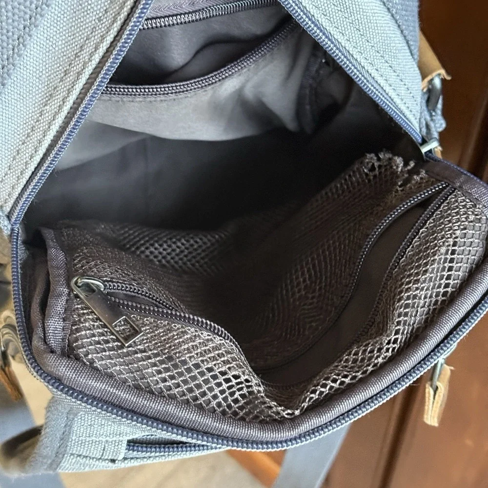 Plambag Messenger Bag Unisex Gray Canvas Travel Crossbody Organizer Utility Gorp